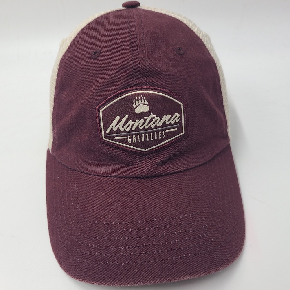 Montana Grizzlies Hat Snapback Trucker Mesh Captivating Maroon Beige NCAA Men